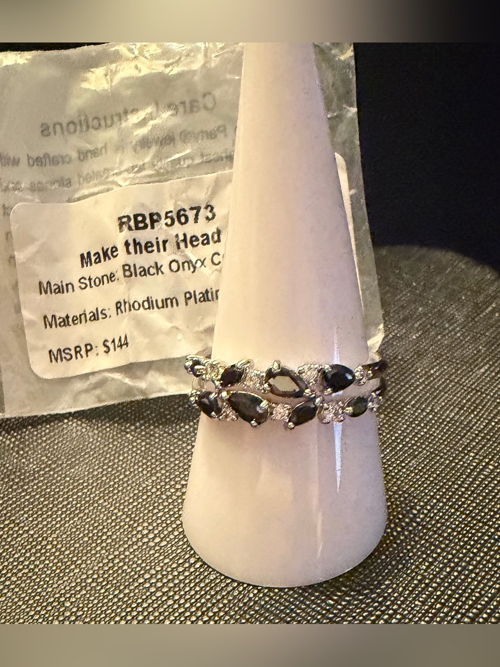 BP RBP5673 Retro Black Onyx Stack delicate rings Size 10
